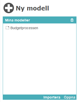 &Ouml;ppna en existerande modell