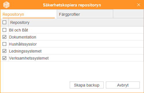 S&auml;kerhetskopiera repositorys