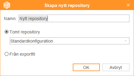 Skapa nytt repository