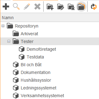 Mappvy i repositorytabeller
