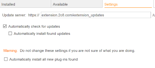 Plugin settings
