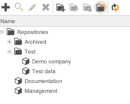 Folder view in repository tables