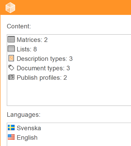 Content in export file