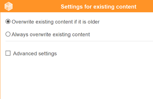 Import settings