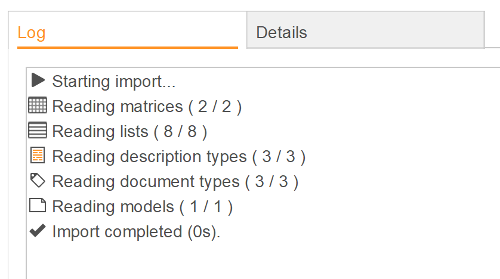 Import log