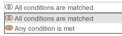 Combining subfilter criteria.