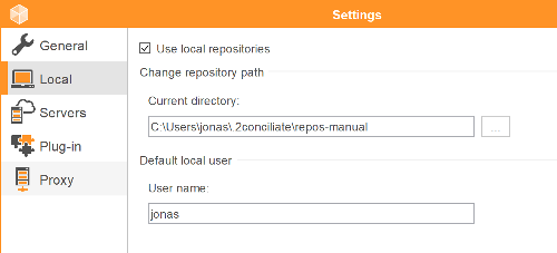 Settings for local repositories