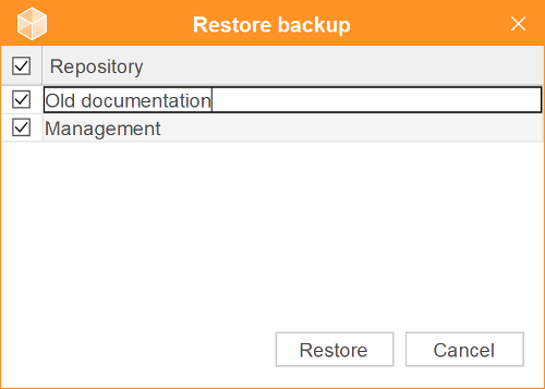 Restore repositories