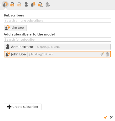 Manage subscribers for a model in the browser