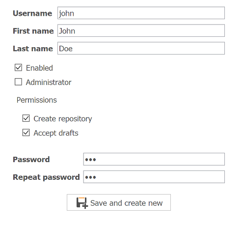 Create user