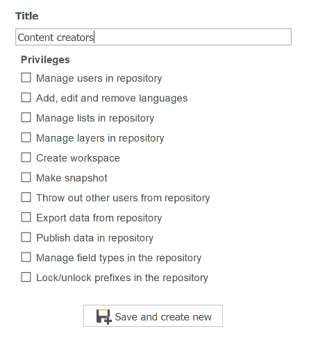Create a new role