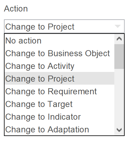 Actions in validaton