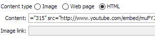 Web component showing embedded HTML