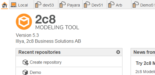 Repository manager start page