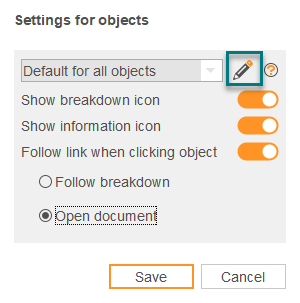 Settings for objects