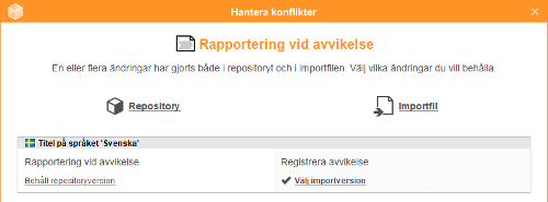 Manuell merge av konflikt
