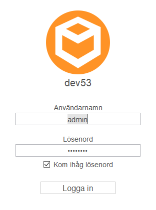 Logga in mot server