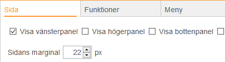 Välj synliga paneler