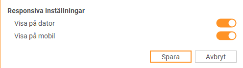 Responsiva inställningar