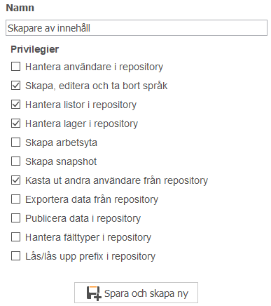 Skapa ny roll