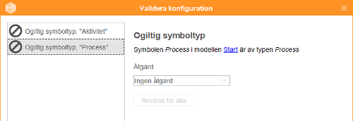 Resultat av validering