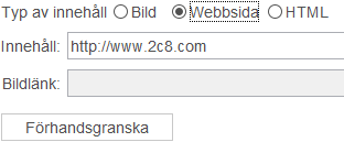 Webbkomponent som visar webbsida