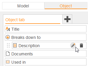 Edit information for objects