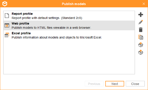 Publish profiles