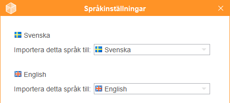 Mappning av spr&aring;k vid import